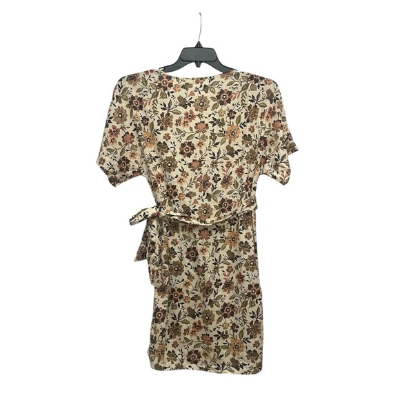 Fatherty Willow Wrap Dress Size XS In Taos Floral Mini Linen Blend Floral - Picture 3 of 7